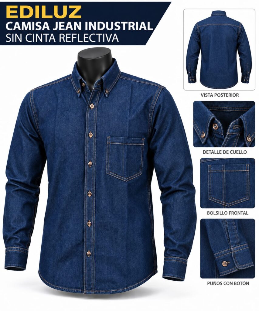 CAMISA JEANS INDUSTRIAL SIN CINTA REFLECTIVA