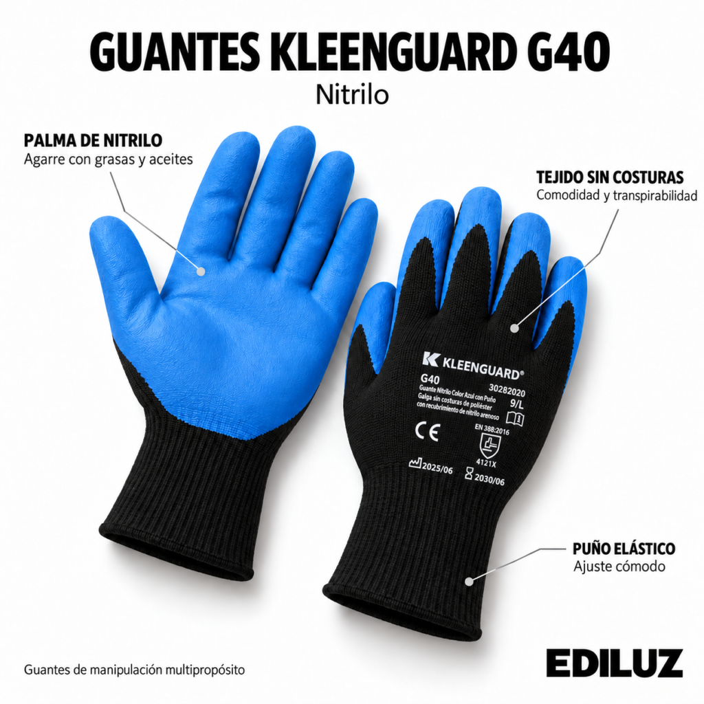 GUANTES KLEENGUARD G40 DE NITRILO